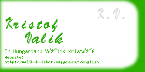 kristof valik business card